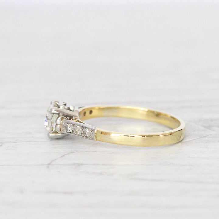 Art Deco 0.80 Carat Old European Cut Diamond Solitaire
