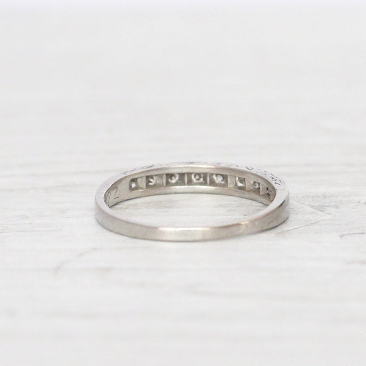 Vintage Engraved 0.27 Carat Diamond Half Eternity Ring