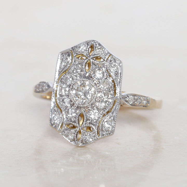 Art Deco Style 0.60 Carat Diamond Panel Cluster