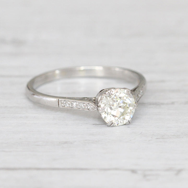 Art Deco 1 Carat Old European Cut Diamond Solitaire
