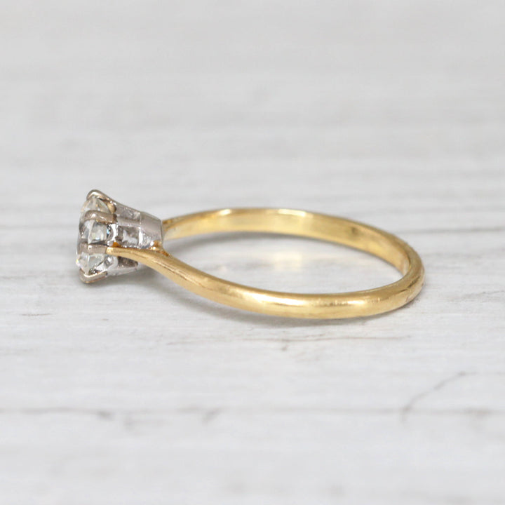 Vintage 0.90 Carat Brilliant Cut Diamond Solitaire