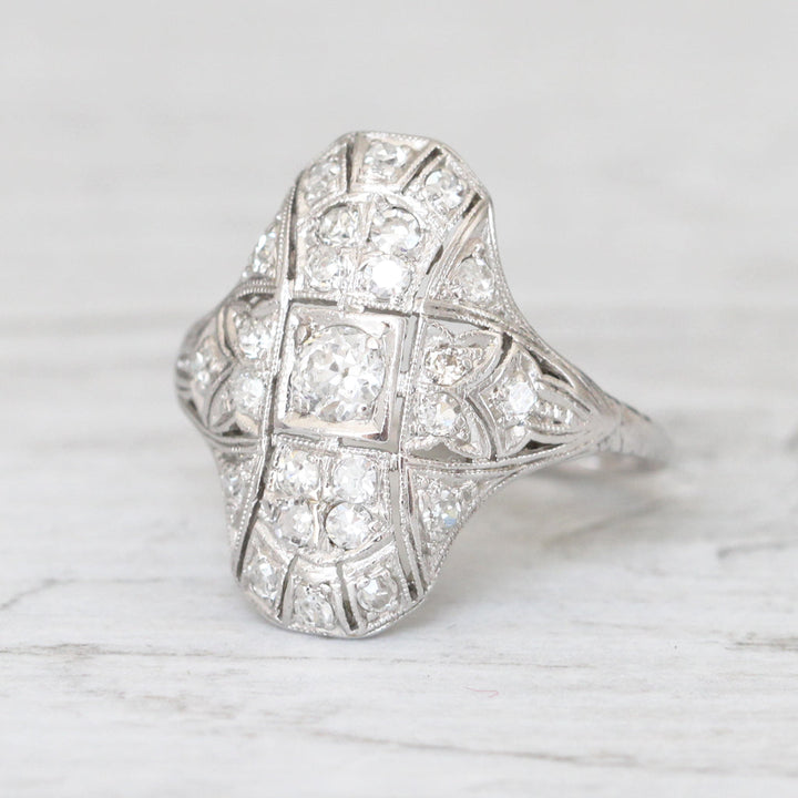 Art Deco Old European Cut Diamond Bombé Cluster