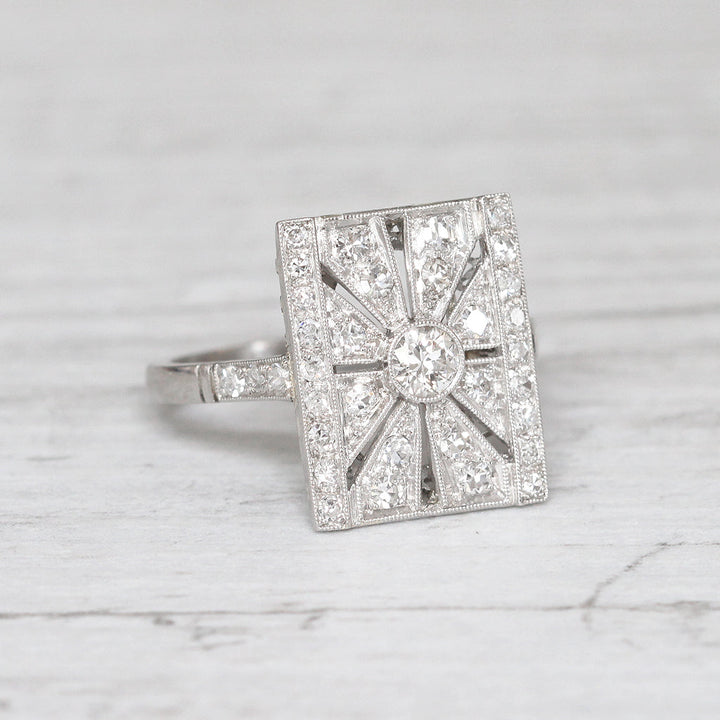 Art Deco 0.60 Carat Transitional Cut Diamond Panel Cluster