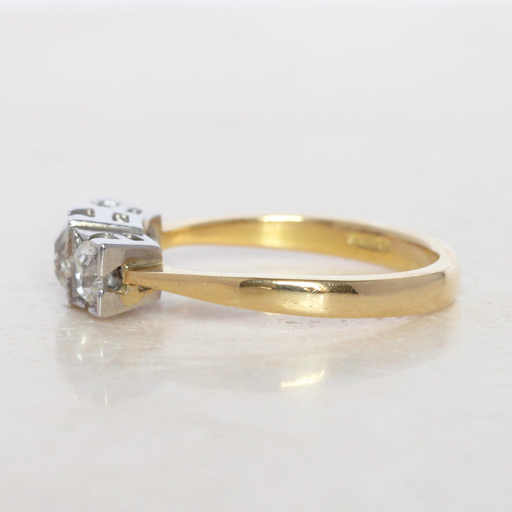 Edwardian Style 1.10 Carat Old Cut Diamond Three Stone