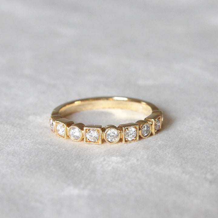 The Clara Diamond Band - Vintage Style Diamond Wedding Band