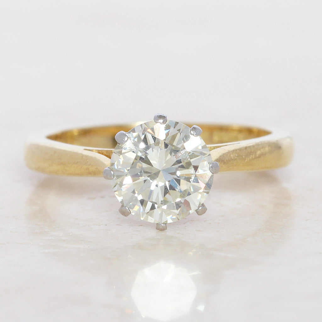 Vintage 1.51 Carat Brilliant Cut Diamond Solitaire