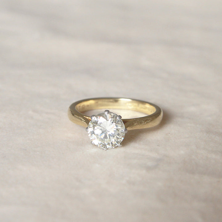 Vintage 1.51 Carat Brilliant Cut Diamond Solitaire