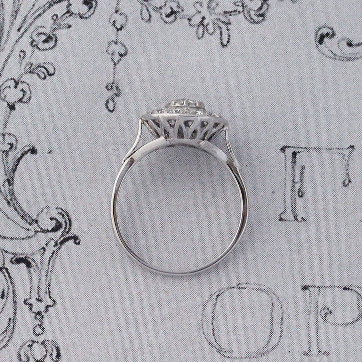 Vintage Old Cut Diamond Halo Cluster Ring
