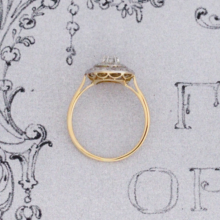 Edwardian Old Cut Diamond Double Halo Ring