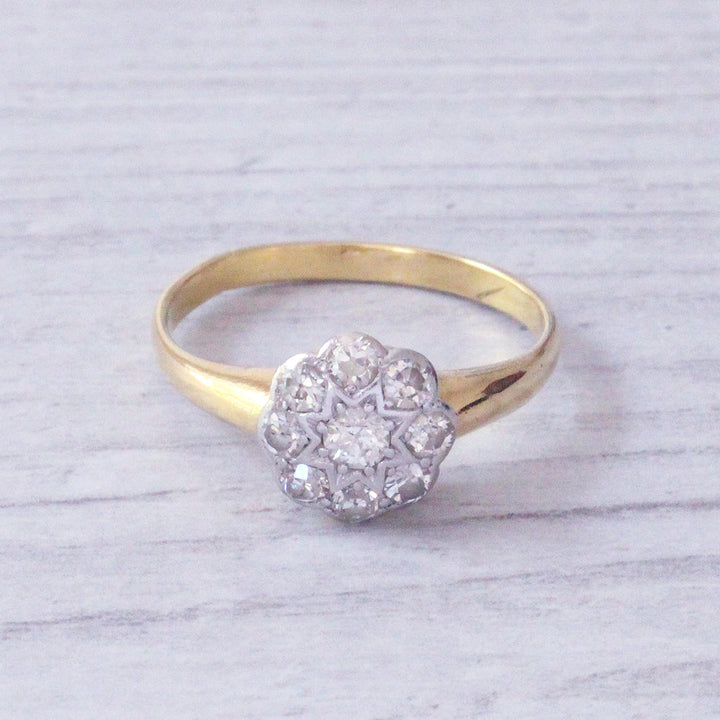 Victorian 0.55 Carat Old Cut Diamond Cluster Ring