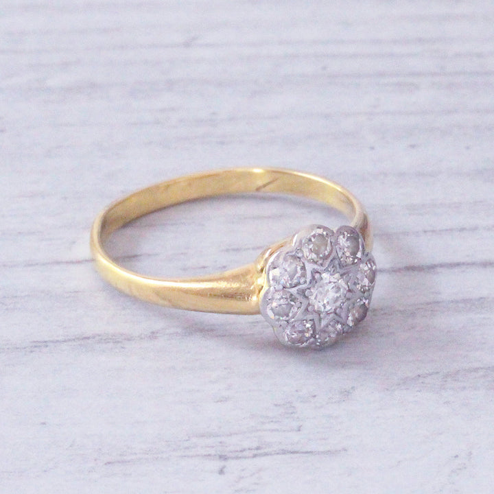 Victorian 0.55 Carat Old Cut Diamond Cluster Ring