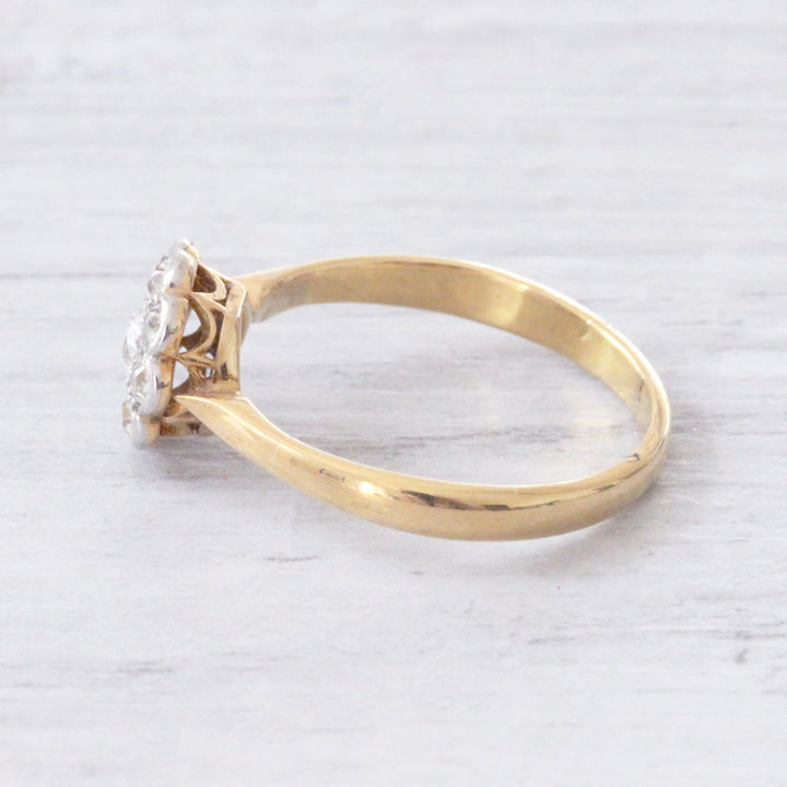 Edwardian 0.50 Carat Old Cut Diamond Daisy Cluster