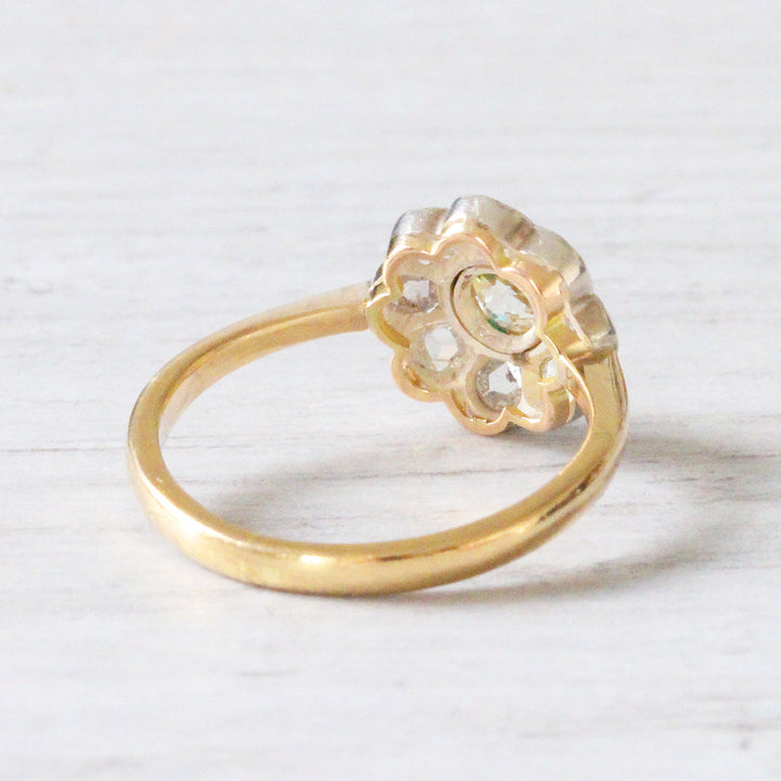 Victorian Old and Rose Cut Diamond Cluster