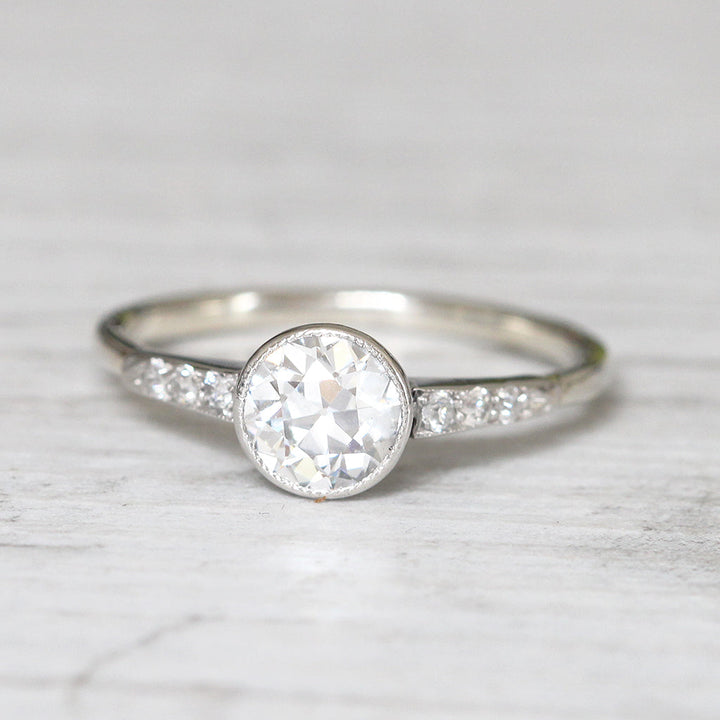 Art Deco 0.70 Carat Old European Cut Diamond Solitaire