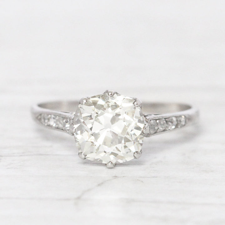 Art Deco 2.04 Old Mine Cut Diamond Solitaire
