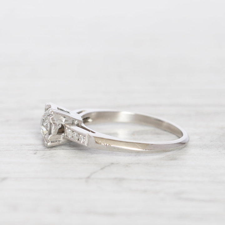 Art Deco 0.45 Carat Old European Cut Diamond Solitaire