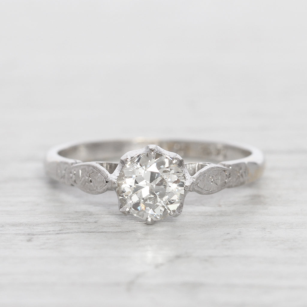 Art Deco 0.75 Carat Old European Cut Diamond Solitaire