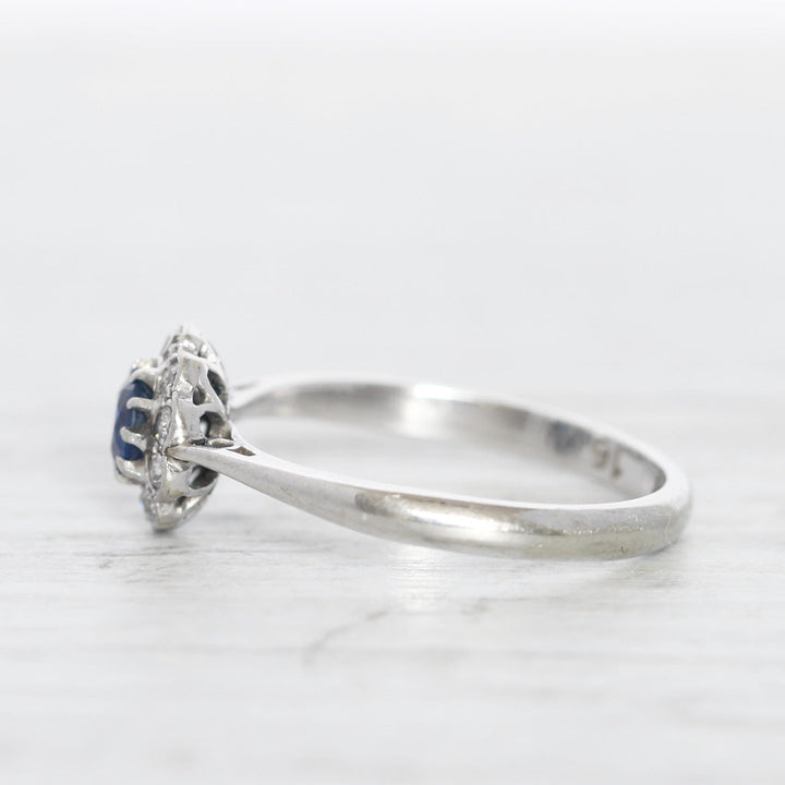 Vintage 0.25 Carat Sapphire and Diamond Cluster