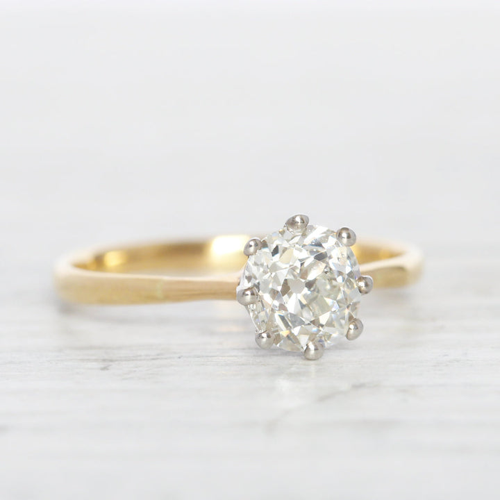 Edwardian 0.85 Carat Old Mine Cut Diamond Solitaire