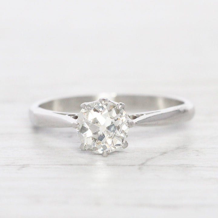 Art Deco 0.75 Carat Old Mine Cut Diamond Solitaire