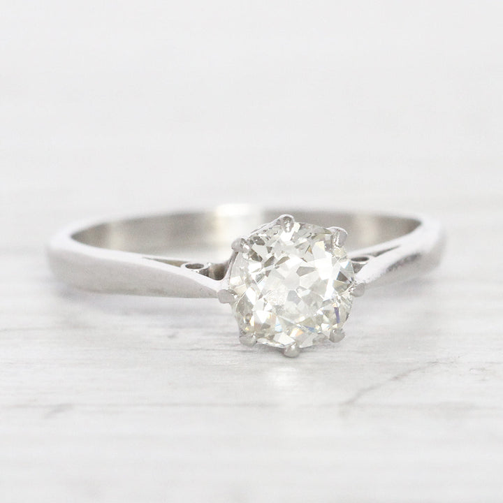 Art Deco 0.75 Carat Old Mine Cut Diamond Solitaire