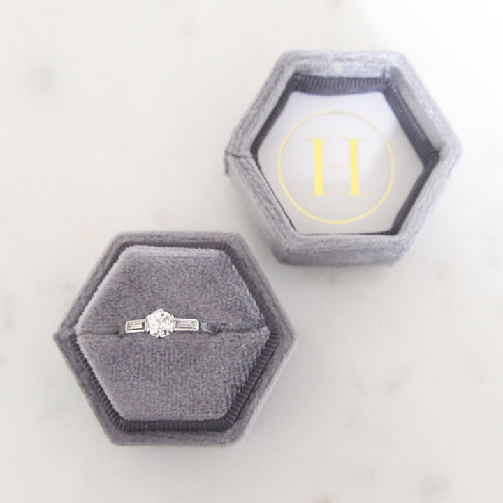 Art Deco 0.50 Carat Old European Cut Diamond Solitaire with Baguette Diamond Shoulders