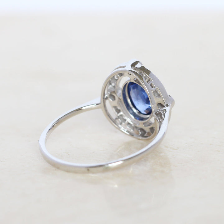 Vintage Style 1.04 Carat Sapphire and Diamond Cluster