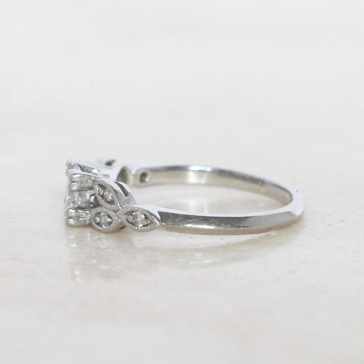Art Deco Style 0.45 Carat Old Cut Diamond Solitaire
