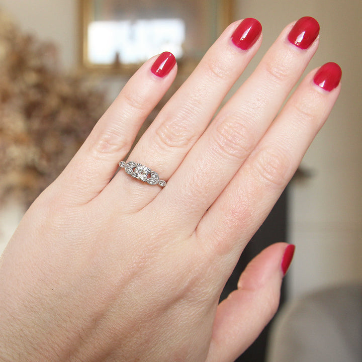 Art Deco Style 0.45 Carat Old Cut Diamond Solitaire