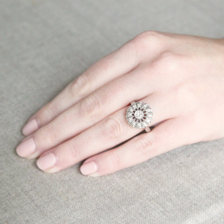 Vintage 0.61 Carat Transitional Cut Diamond Cluster