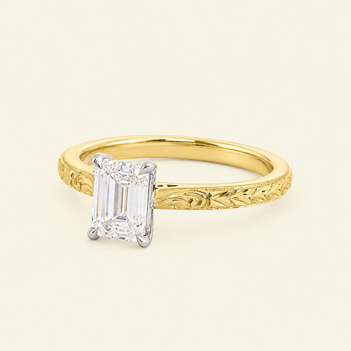 The Grace Engagement Ring - 1 Carat Emerald Cut Celeste Diamond®