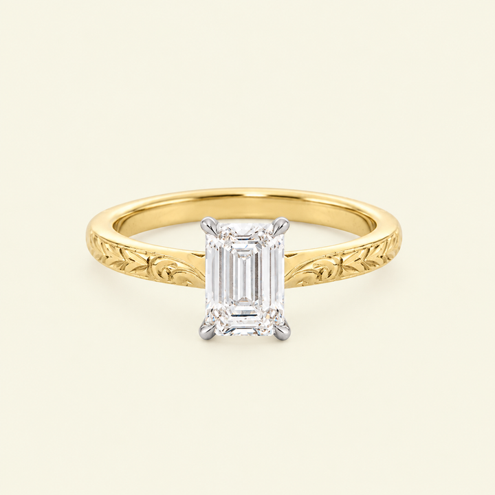 The Grace Engagement Ring - 1 Carat Emerald Cut Celeste Diamond®