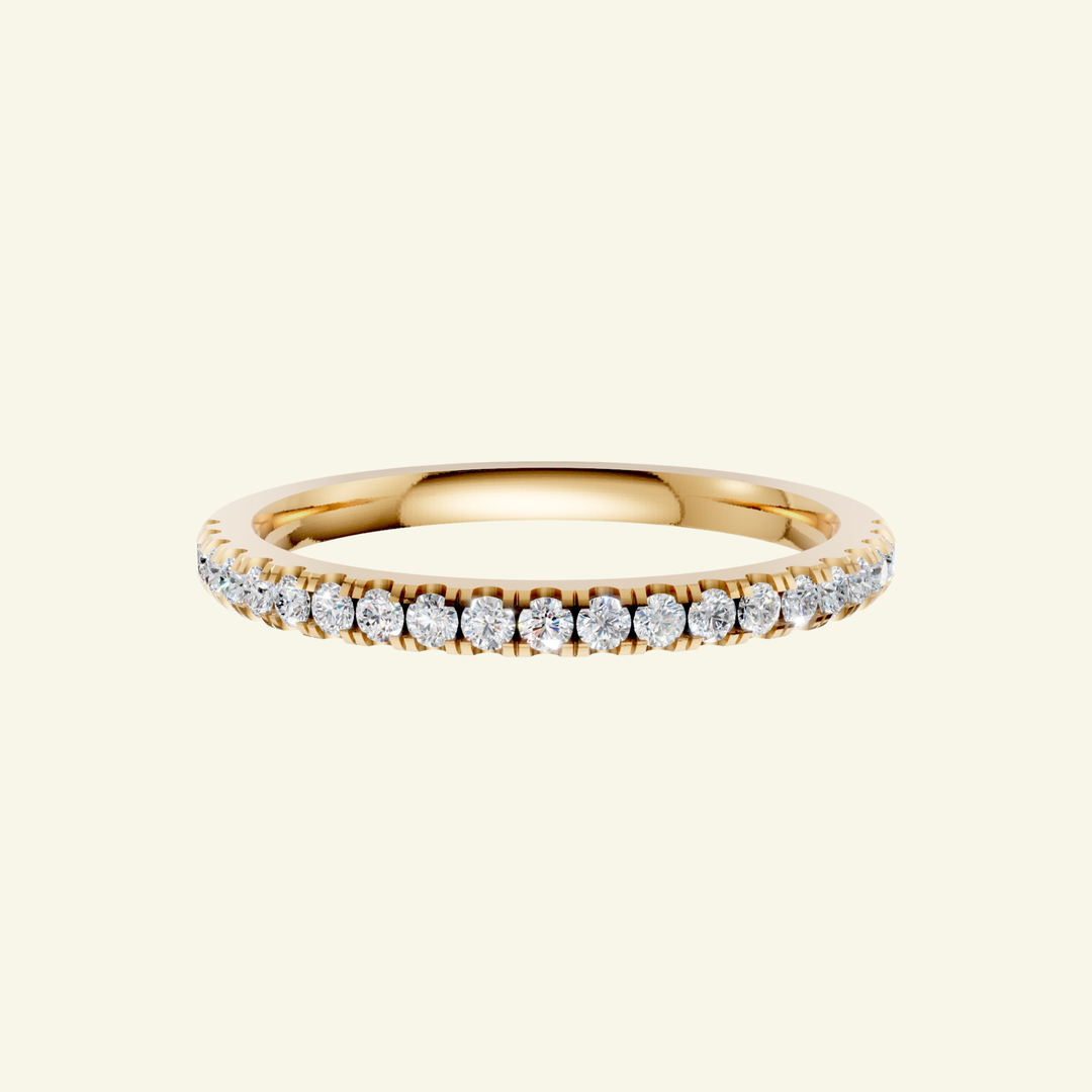 The Castle Setting Diamond Half Eternity Ring