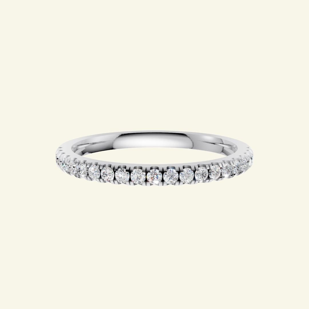 The Castle Setting Diamond Half Eternity Ring