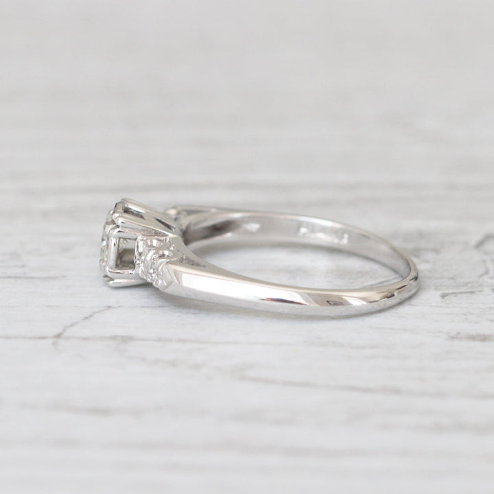 Art Deco 0.22 Carat Transitional Cut Diamond Solitaire
