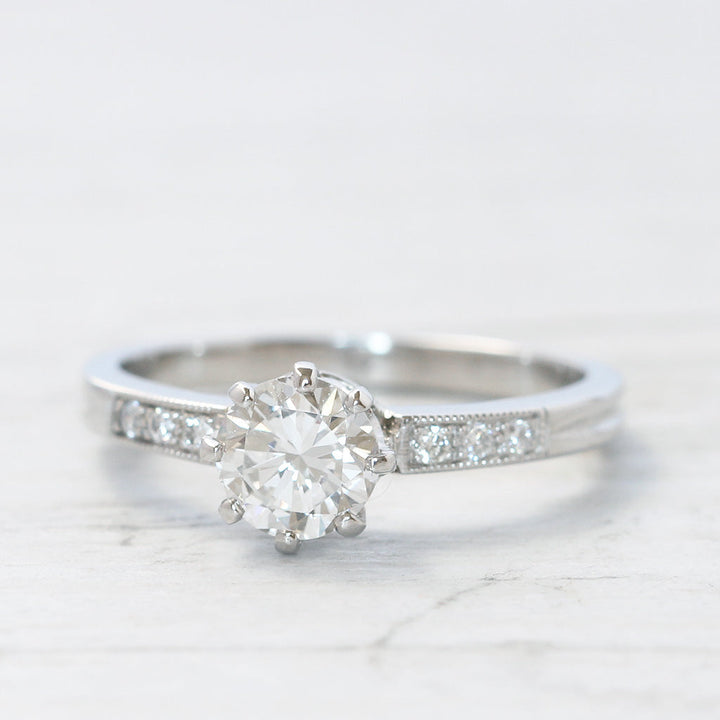 Vintage Style 0.65 Carat Brilliant Cut Diamond Solitaire