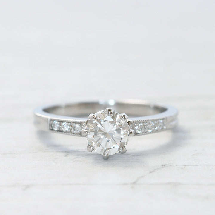 Vintage Style 0.65 Carat Brilliant Cut Diamond Solitaire