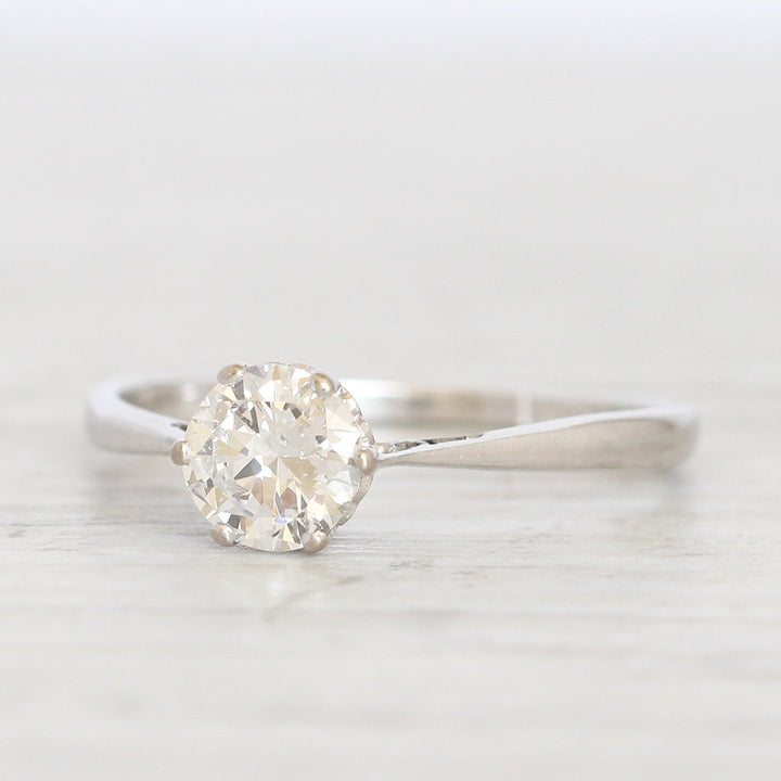 Vintage 0.70 Carat Transitional Cut Diamond Solitaire