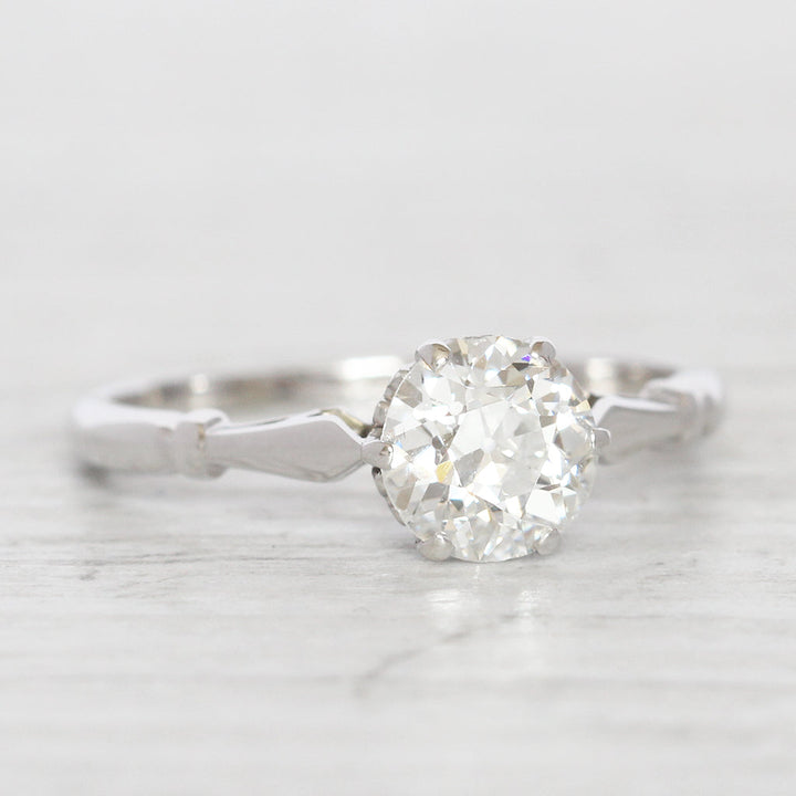 Art Deco 1.02 Carat Old European Cut Diamond Solitaire