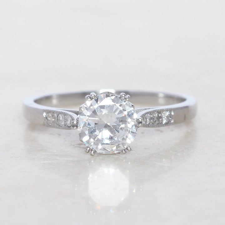 Vintage 1 Carat Brilliant Cut Diamond Solitaire