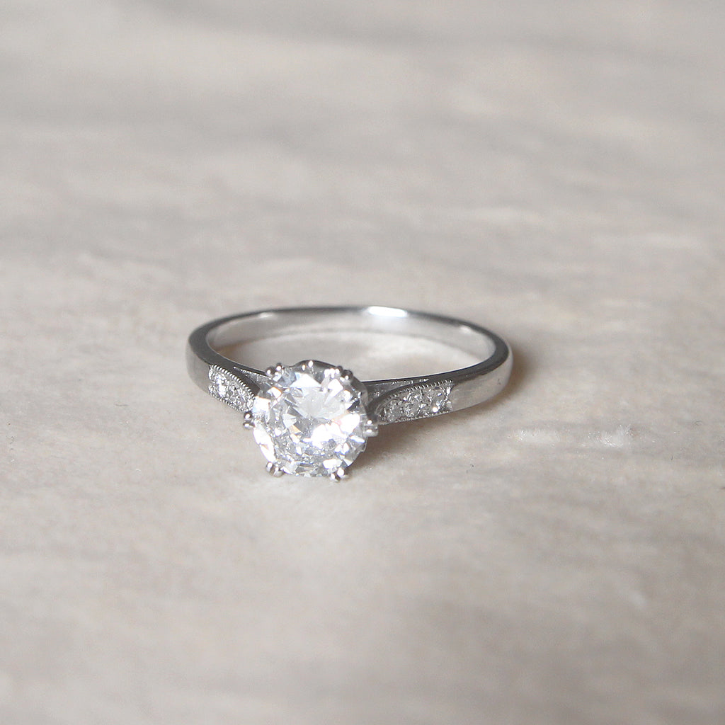 Vintage 1 Carat Brilliant Cut Diamond Solitaire