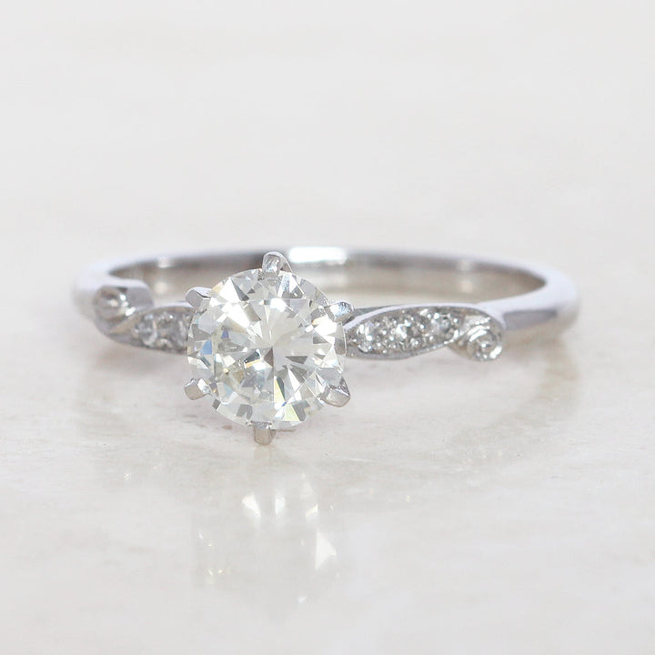 Vintage 1 Carat Brilliant Cut Diamond Solitaire