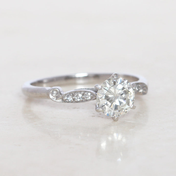 Vintage 1 Carat Brilliant Cut Diamond Solitaire