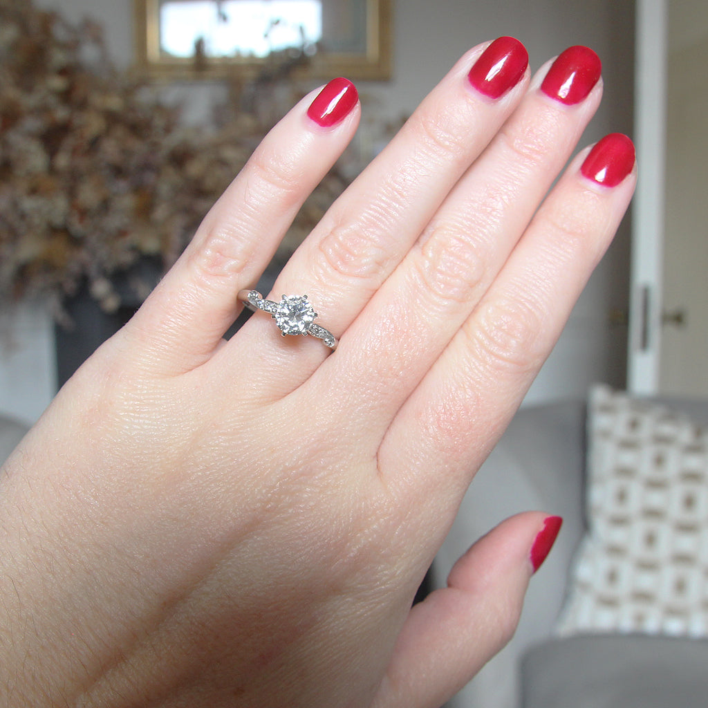 Vintage 1 Carat Brilliant Cut Diamond Solitaire
