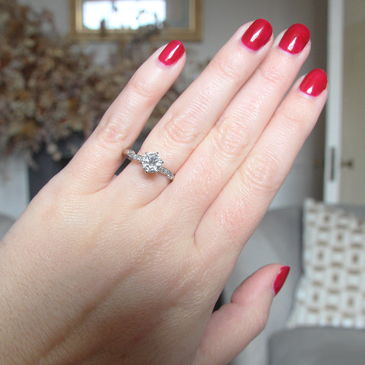 Vintage 1 Carat Brilliant Cut Diamond Solitaire