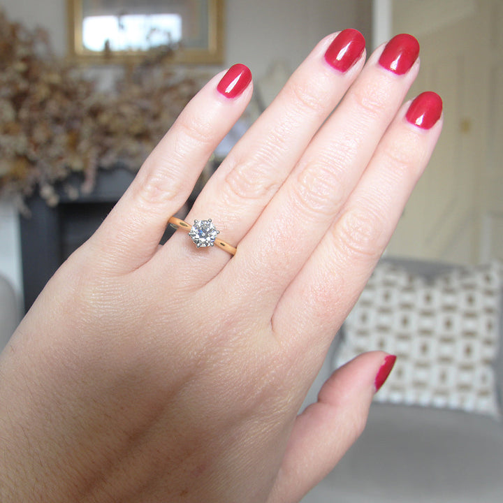 The Lily Engagement Ring - 1.06 Carat Old European Cut Celeste Diamond®