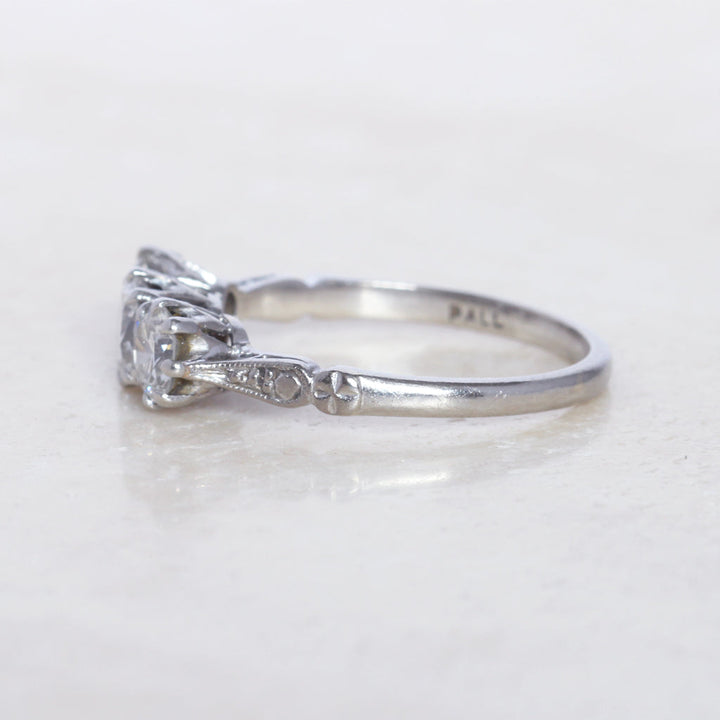 Vintage 1.30 Carat Brilliant Cut Diamond Three Stone