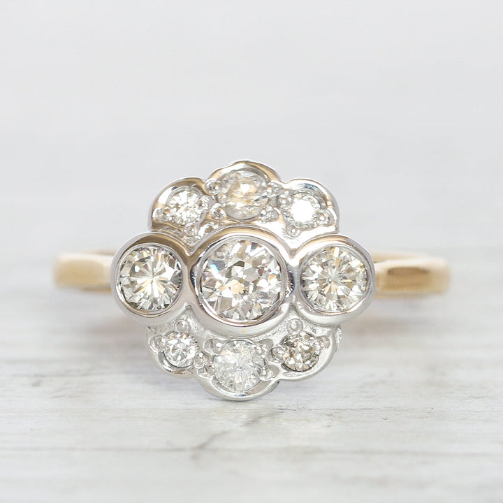 Vintage Style 0.75 Carat Diamond Cluster