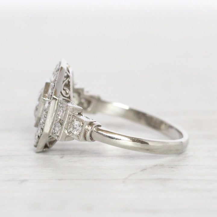 Art Deco Style 1 Carat Brilliant Cut Diamond Octagonal Cluster