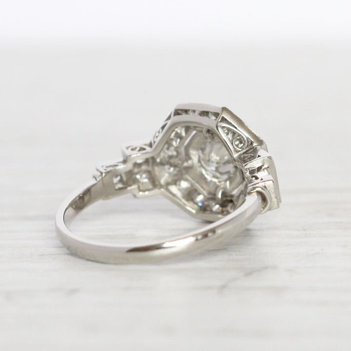 Art Deco Style 1 Carat Brilliant Cut Diamond Octagonal Cluster